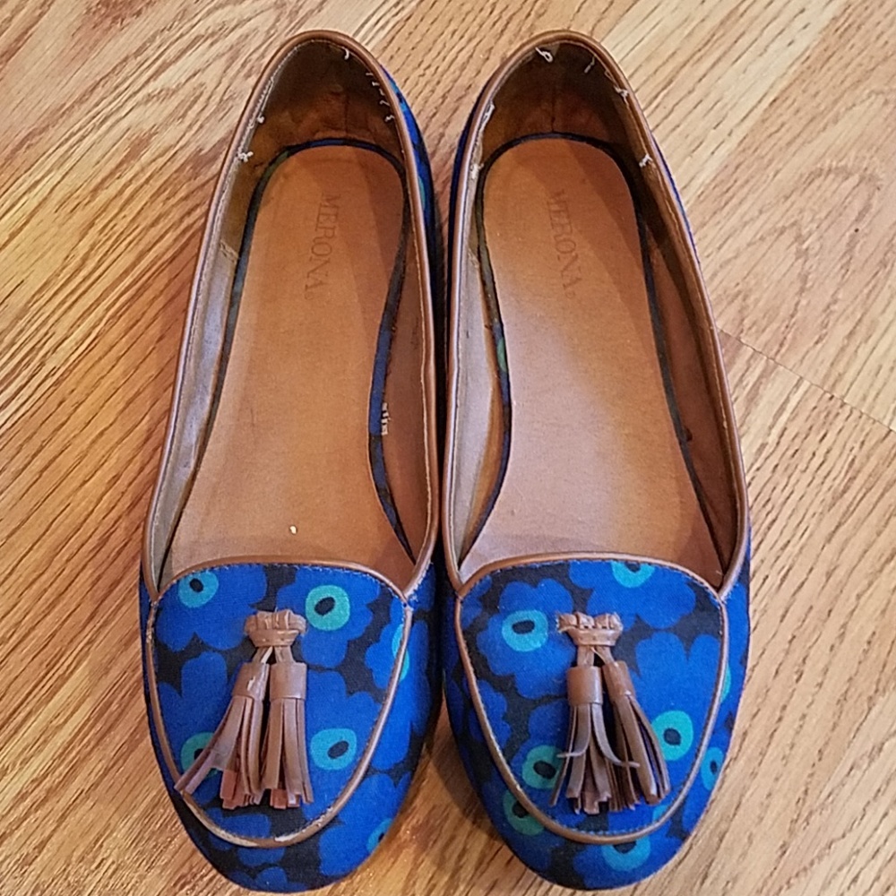 Merona Blue Floral Loafer with Tassel
